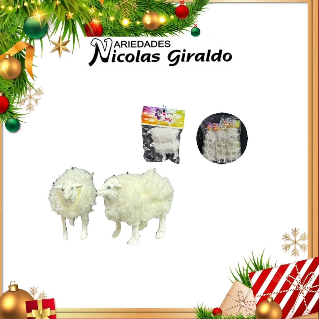 ANIMAL OVEJA PELUDA PEQUEÑA X2 PQT X12