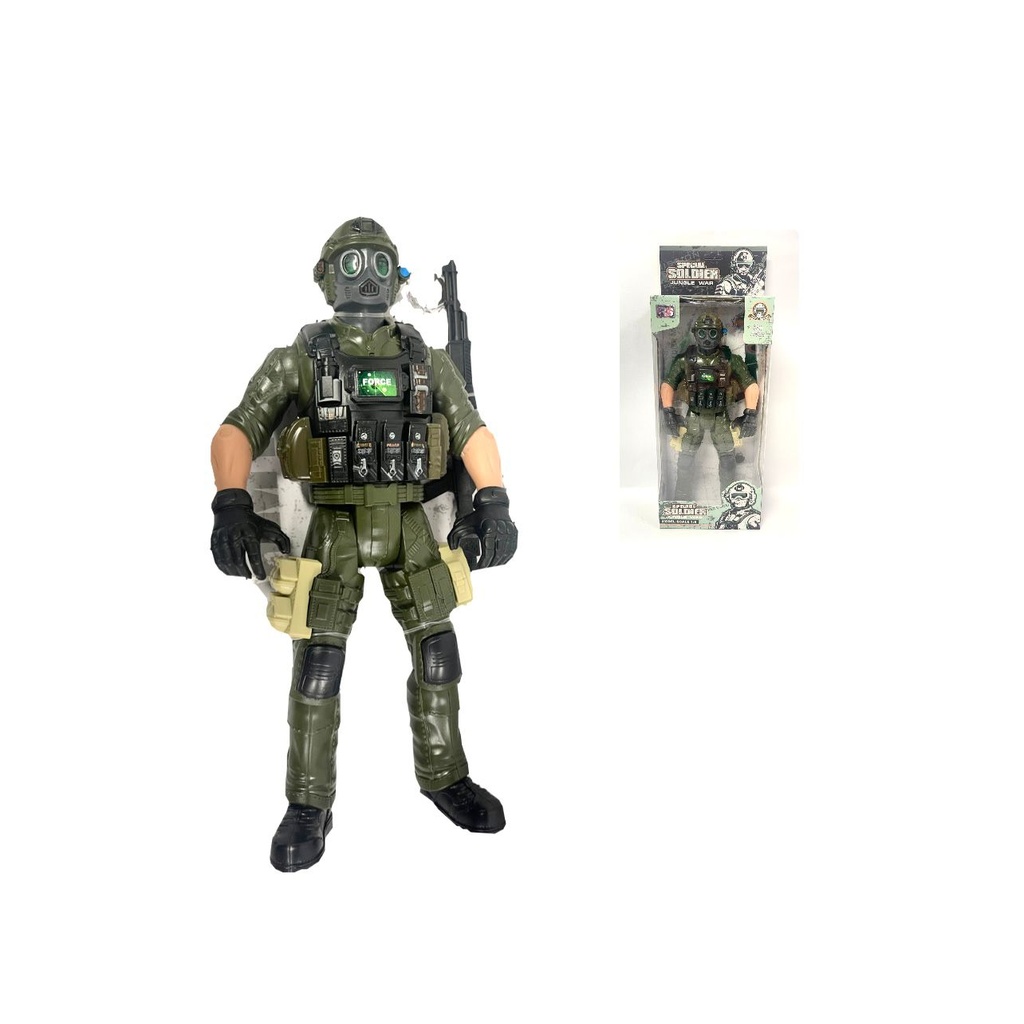 Muñeco soldado gigante en caja
