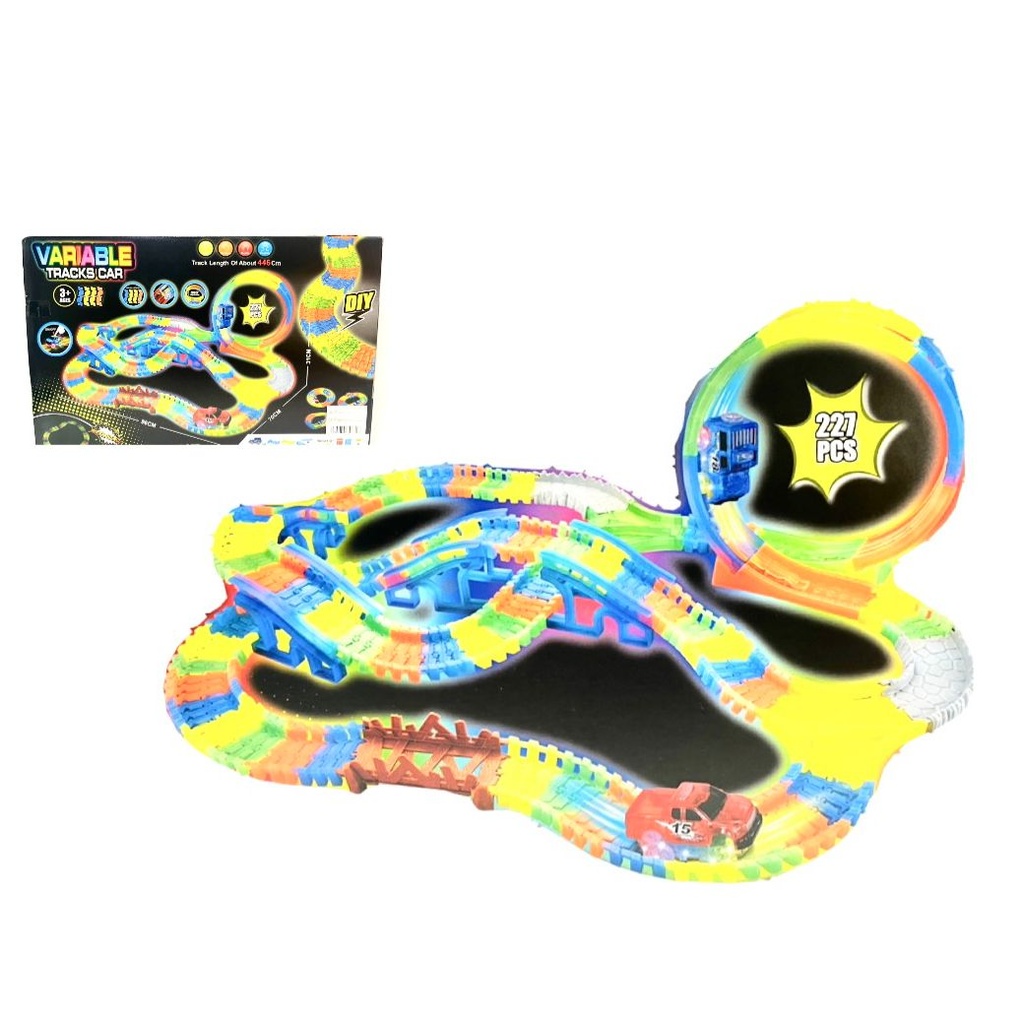 Pista carro luminosa 227 piezas  