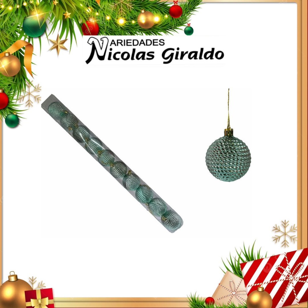 @BOLA NAVIDEÑA 6CM X10 VERDE MENTA