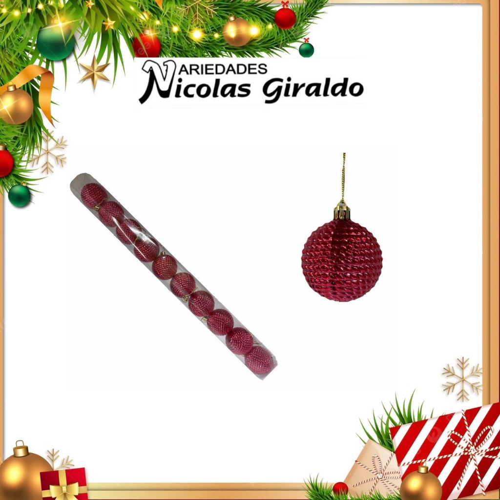 @BOLA NAVIDEÑA 6CM X10 ROJA