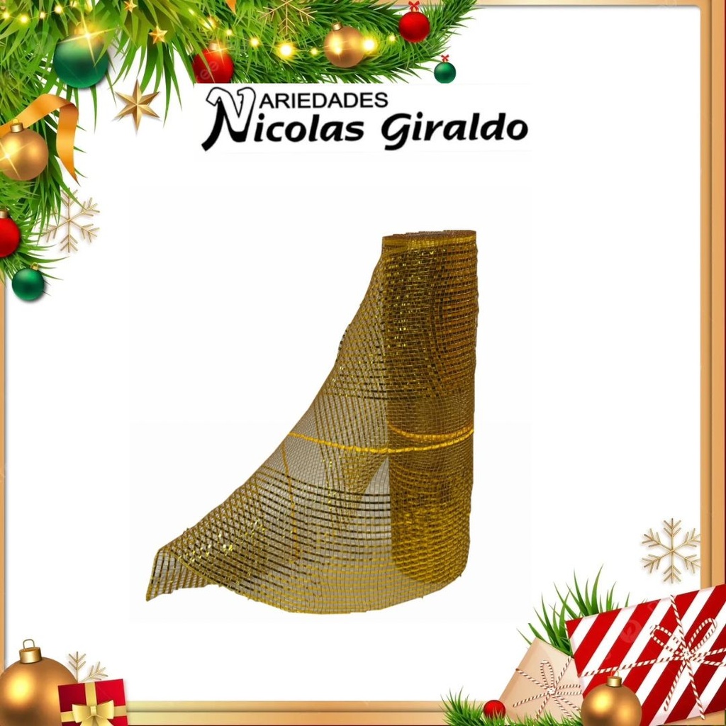 MALLA DECORATIVA 26CM 5 YARDAS DORADA