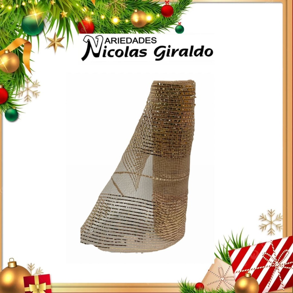 MALLA DECORATIVA 26CM 5 YARDAS PALO ROSA 