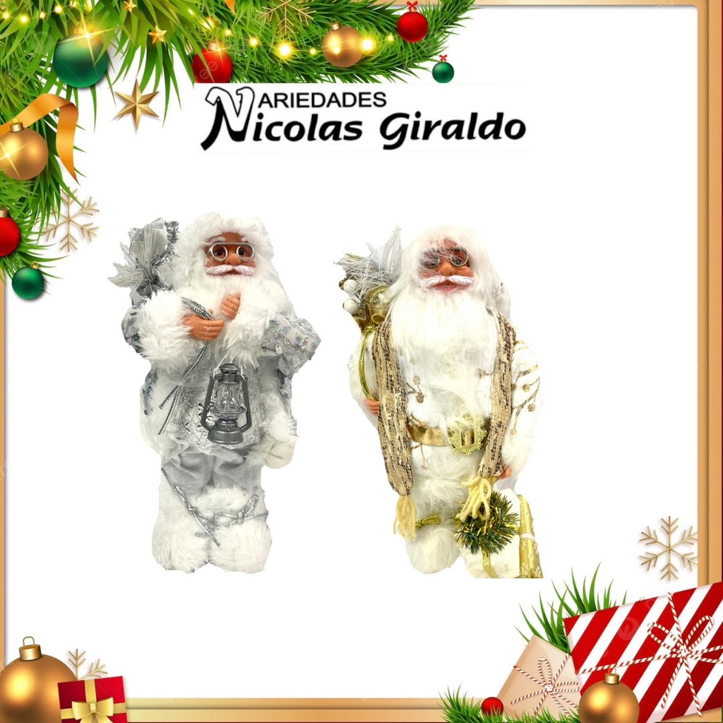 @MUÑECO NAVIDAD PARADO 30CM LUZ Y SONIDO