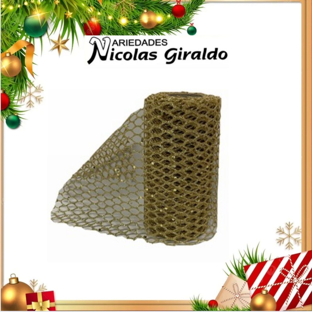@MALLA DECORATIVA MINI DORADA
