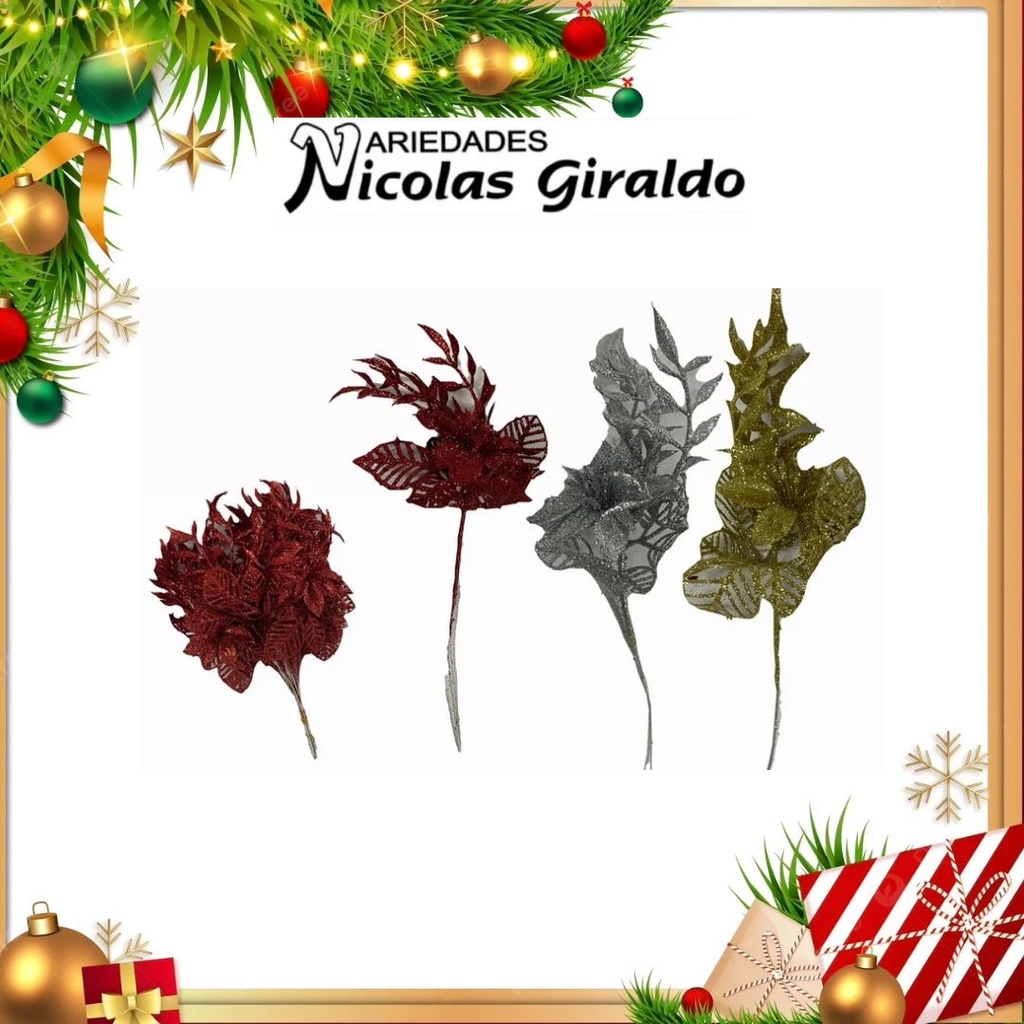 @RAMA NAVIDEÑA MIRELLADA PQT X10 