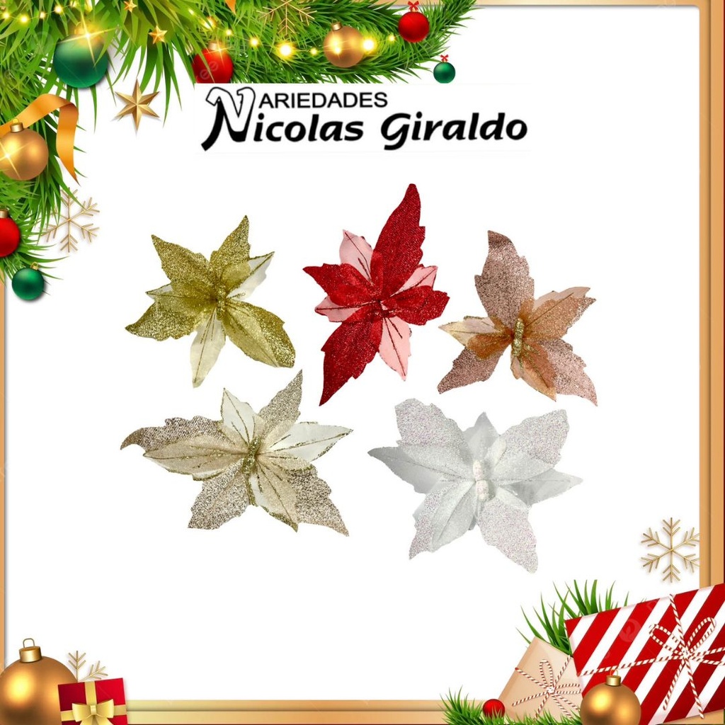 @FLOR FORMA MARIPOZA NAVIDAD COLORES SURTIDA  