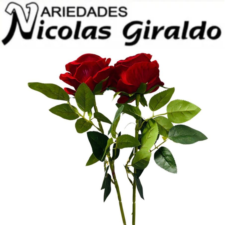 Flor artificial rosa x1 grande  