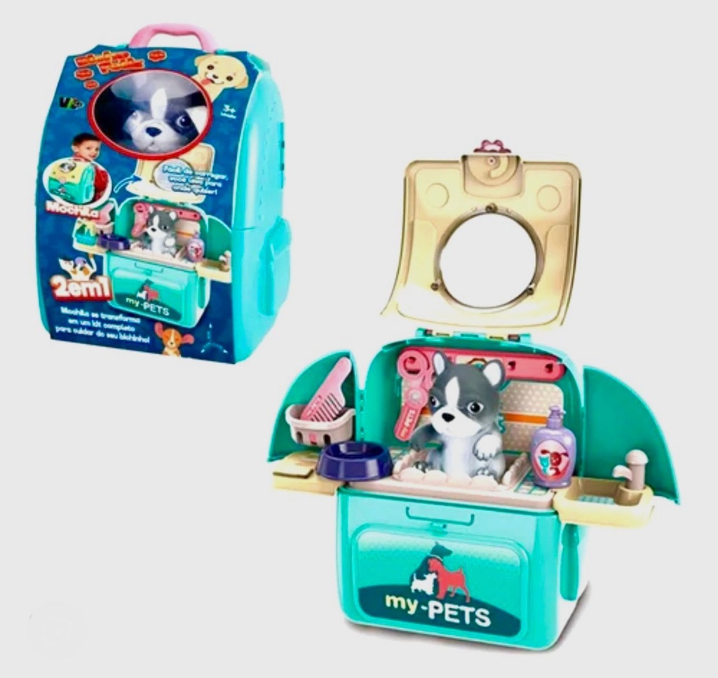 Juego de mascota pequeño en maleta 