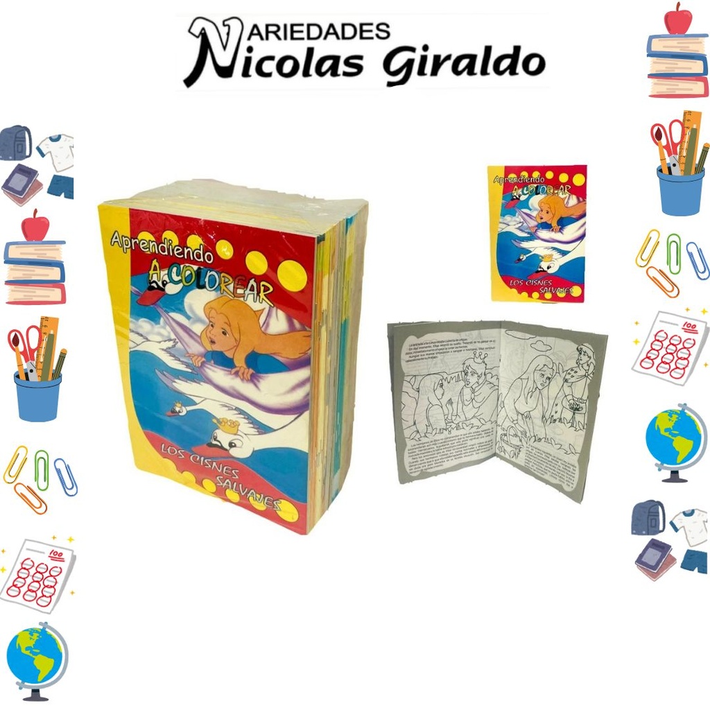 Cuentos clasicos para colorear economicos PQT X50