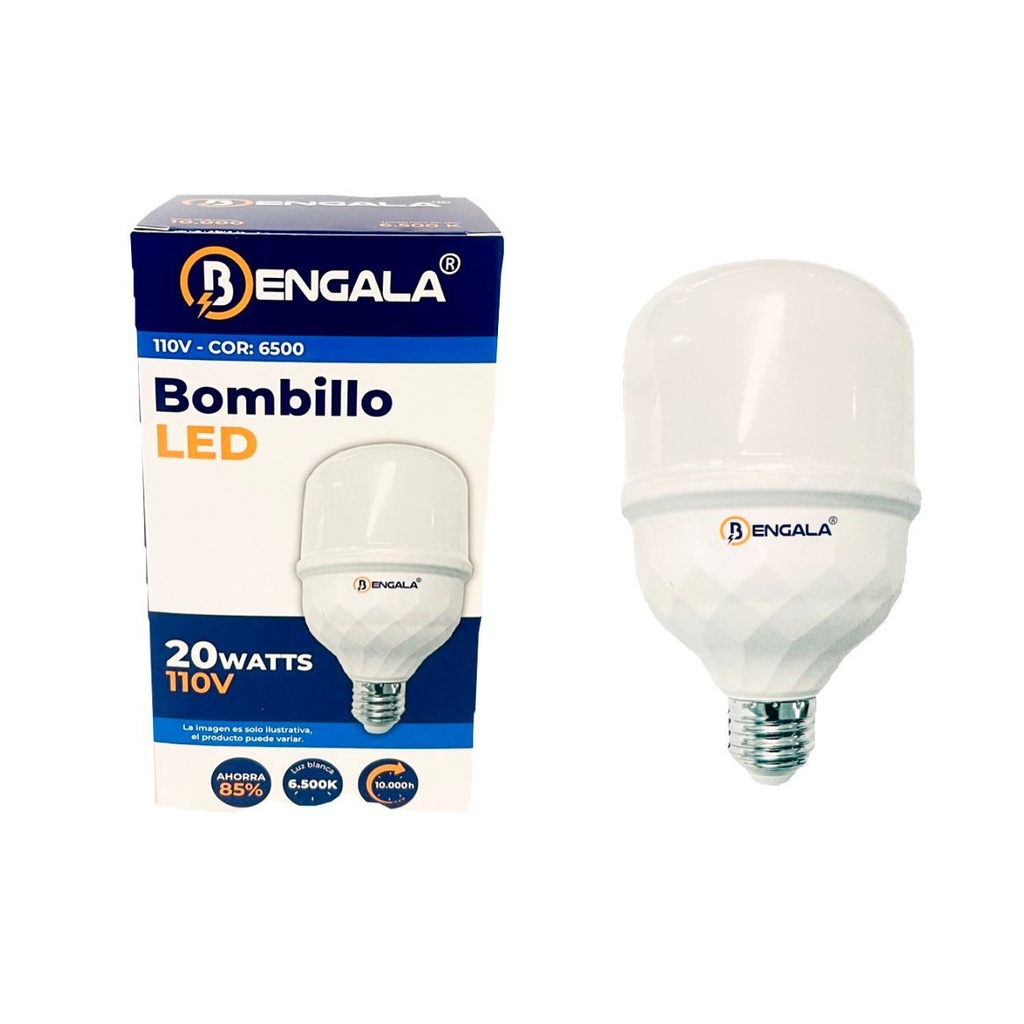 Bombillo bengala 20 watts redondo  
