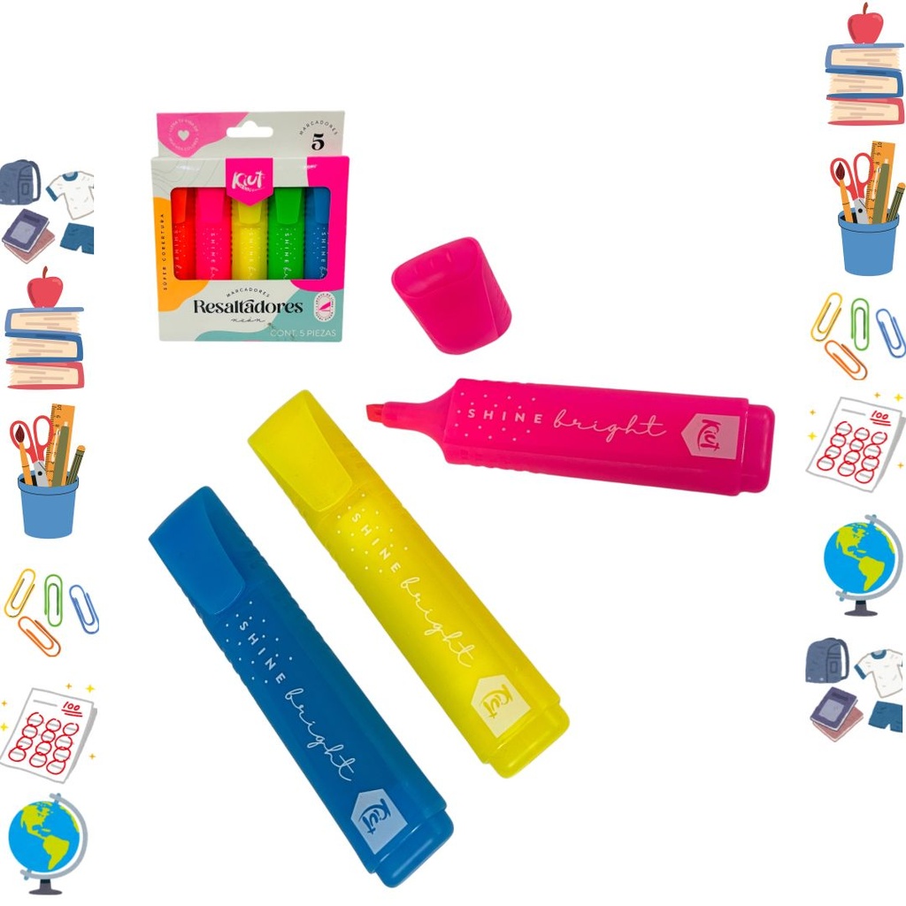 Resaltador kiut neon x5