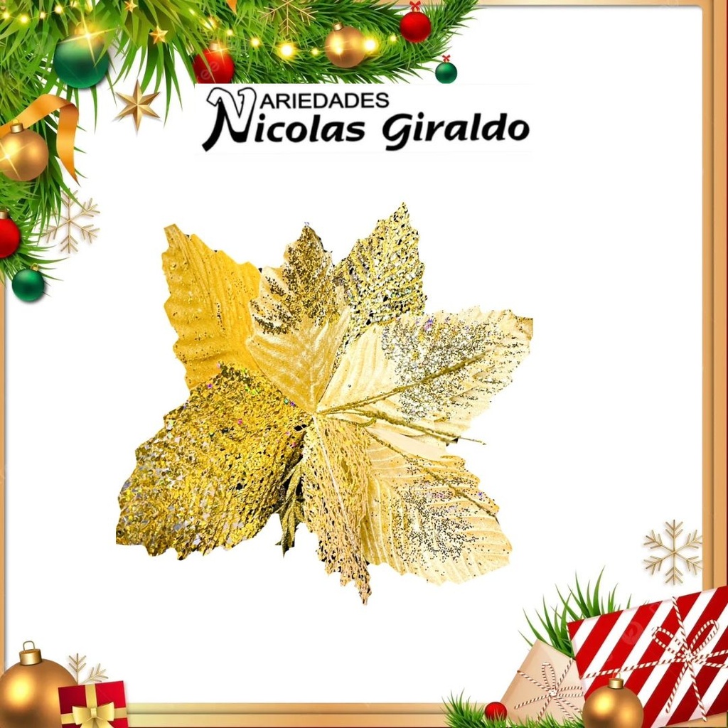 @FLOR NAVIDAD DORADA GRANDE 