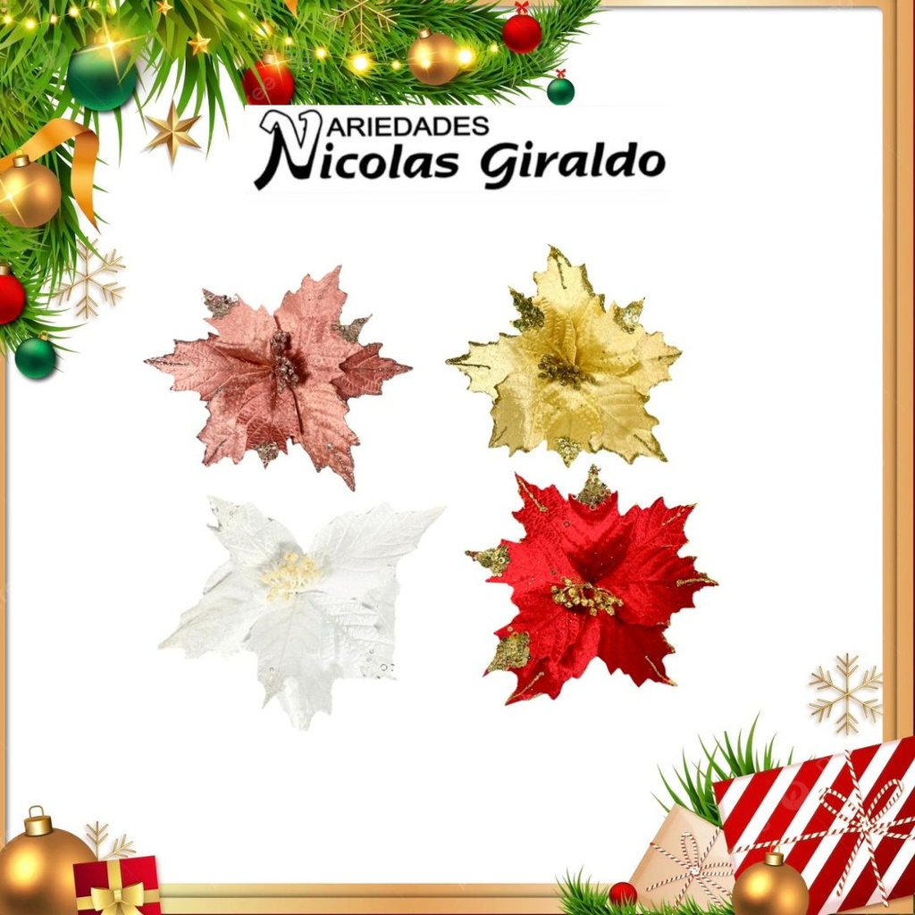 @FLOR NAVIDEÑA MEDIANA SURTIDA