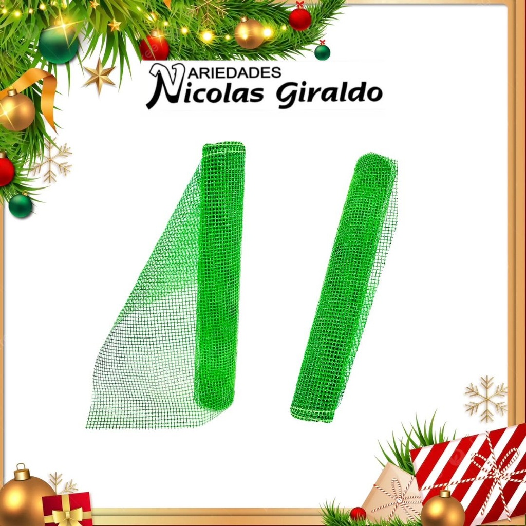 MALLA DECORATIVA LARGA 50CM VERDE