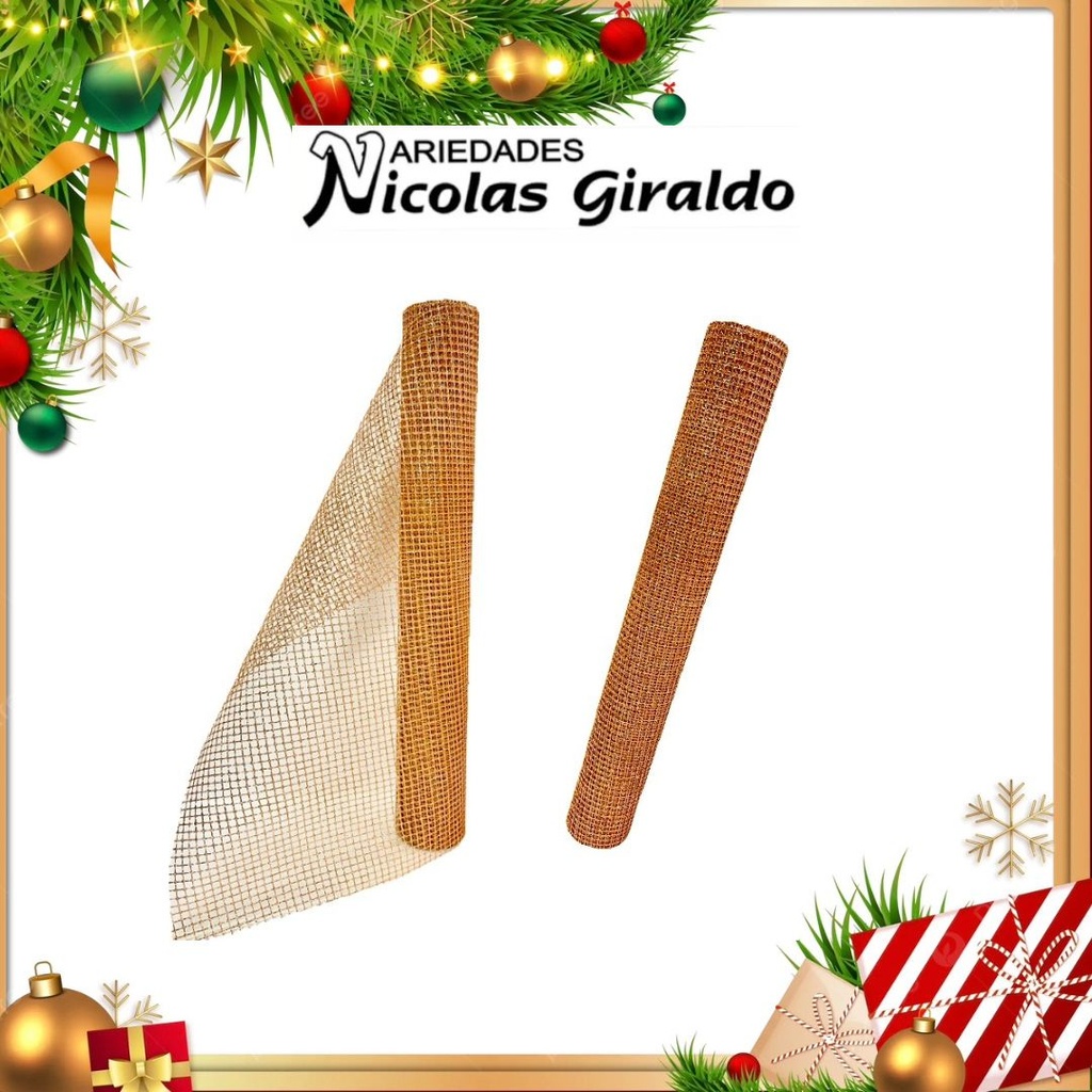 MALLA DECORATIVA LARGA 50CM ORO ROSA