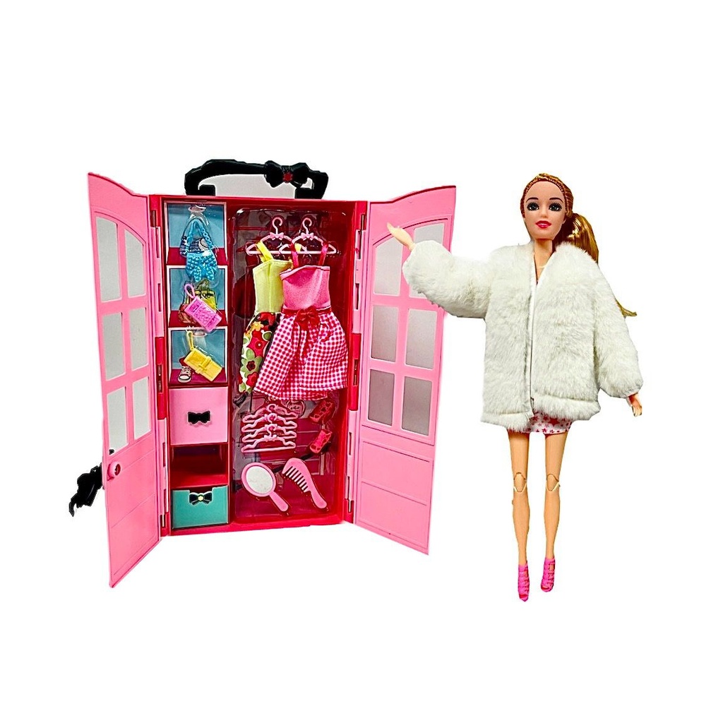 Muñeca caja closet con accesorio  