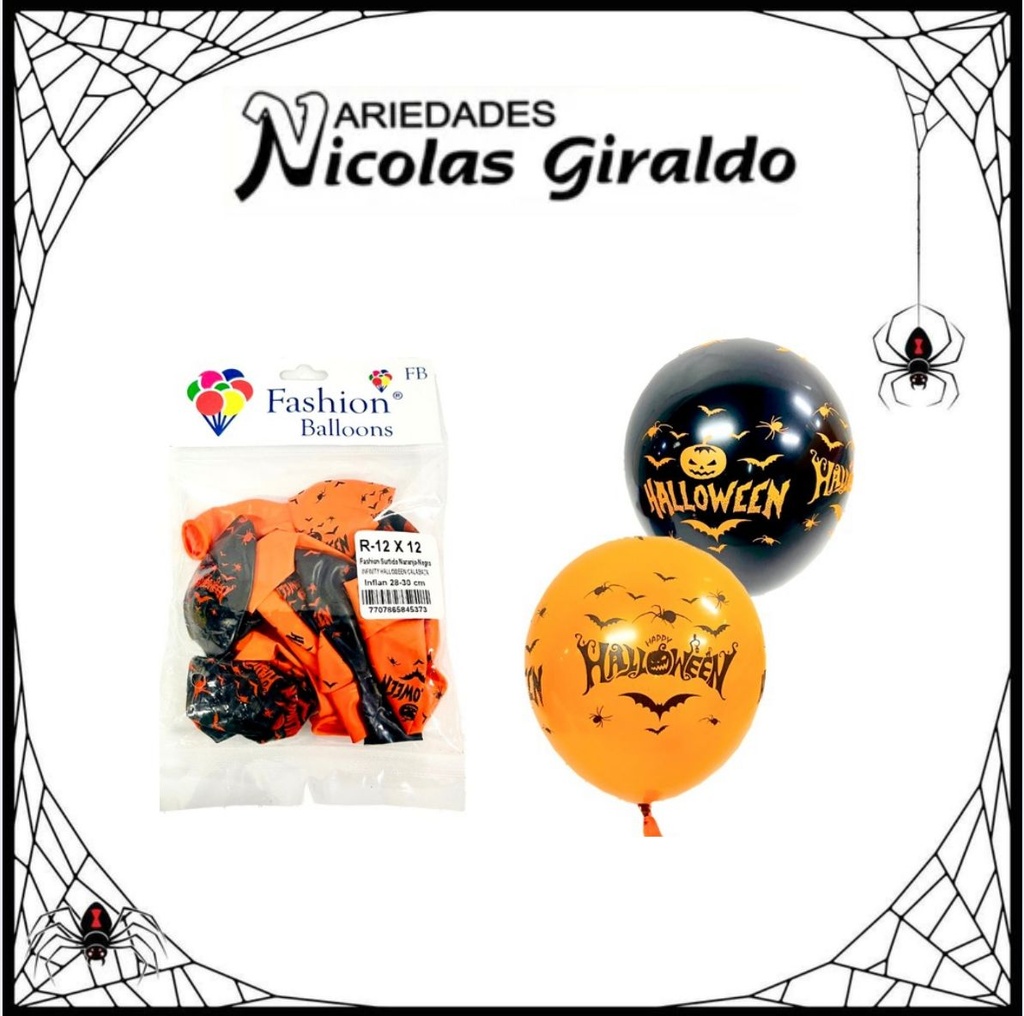 Bomba fashion ballons estampada Halloween r12x12 