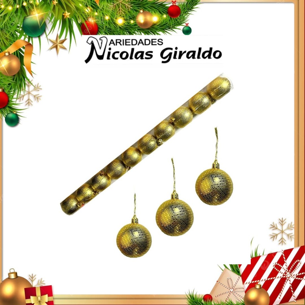 @BOLA NAVIDEÑA 6CM X10 DORADA