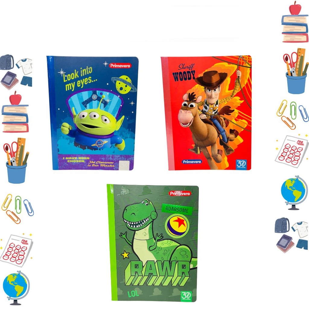 Cuaderno cosido primavera 100H raya toy story niño 