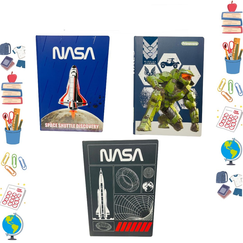 Cuaderno cosido primavera pasta dura 100H cuadro nasa  