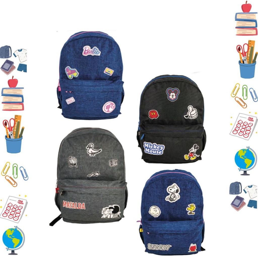 Morral primavera multipersonajes con parche