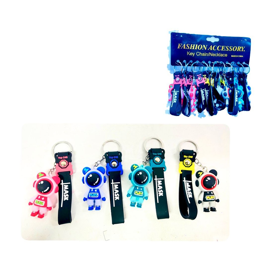 @Llavero caucho fino astronauta correa ancha pqt X12 