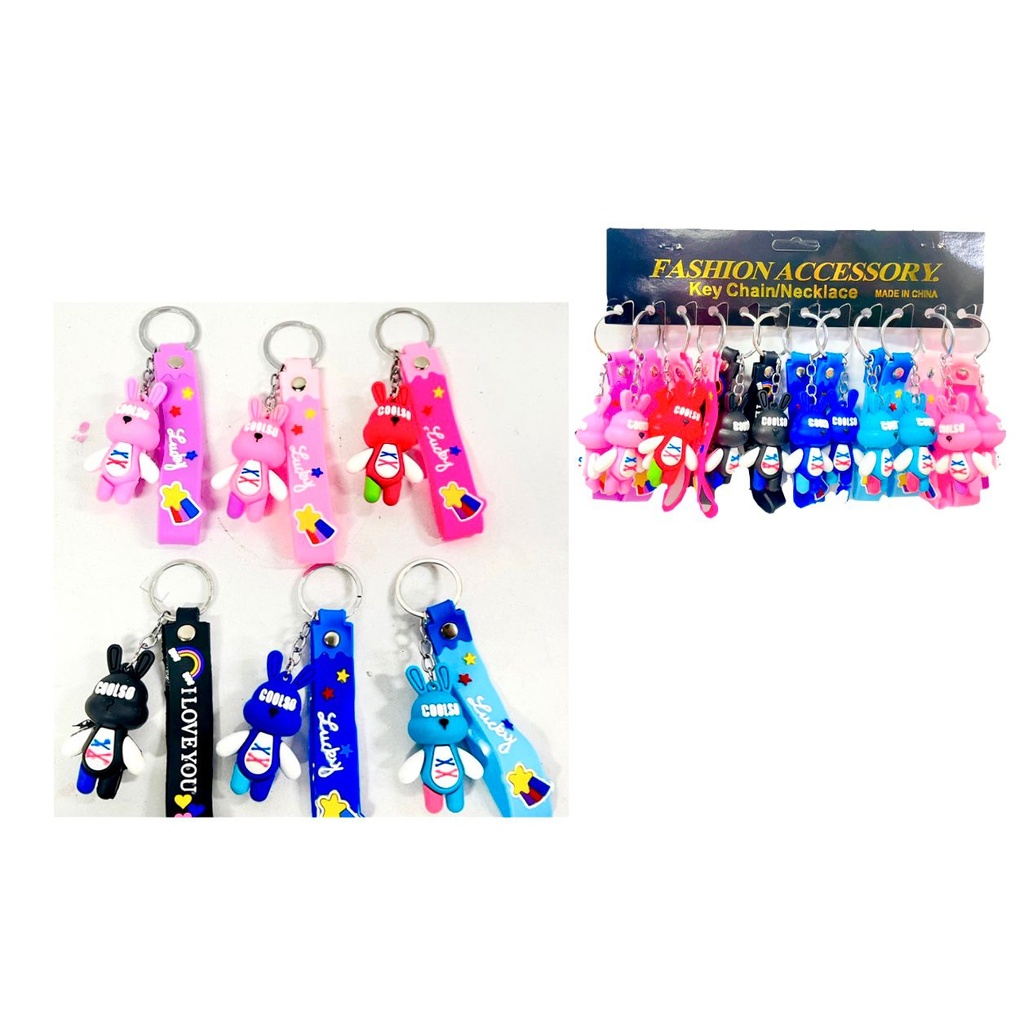 @Llavero caucho fino oso correa ancha pqt X12   