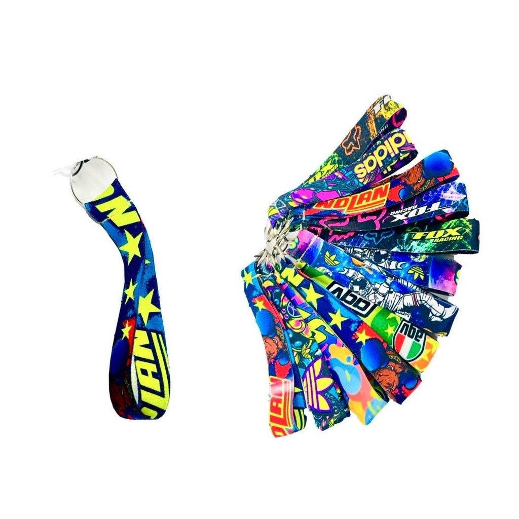 Llavero moto elastico corto pqt x12