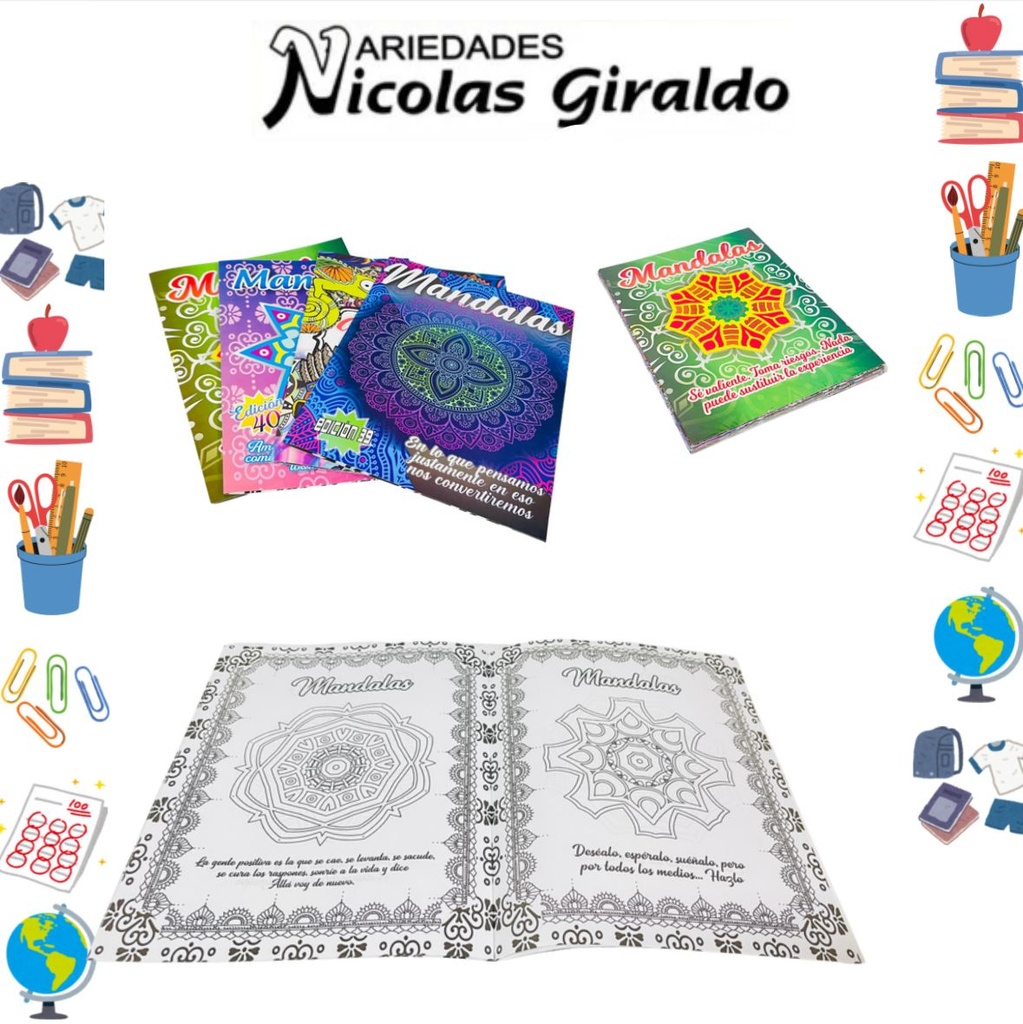Libro Mandala grande sencilla pqt x12