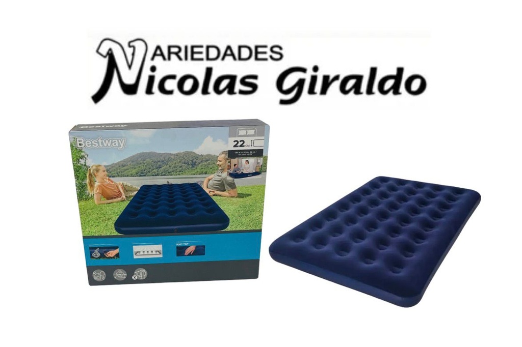 Colchon inflable grande 1.91x1.37 22 cm