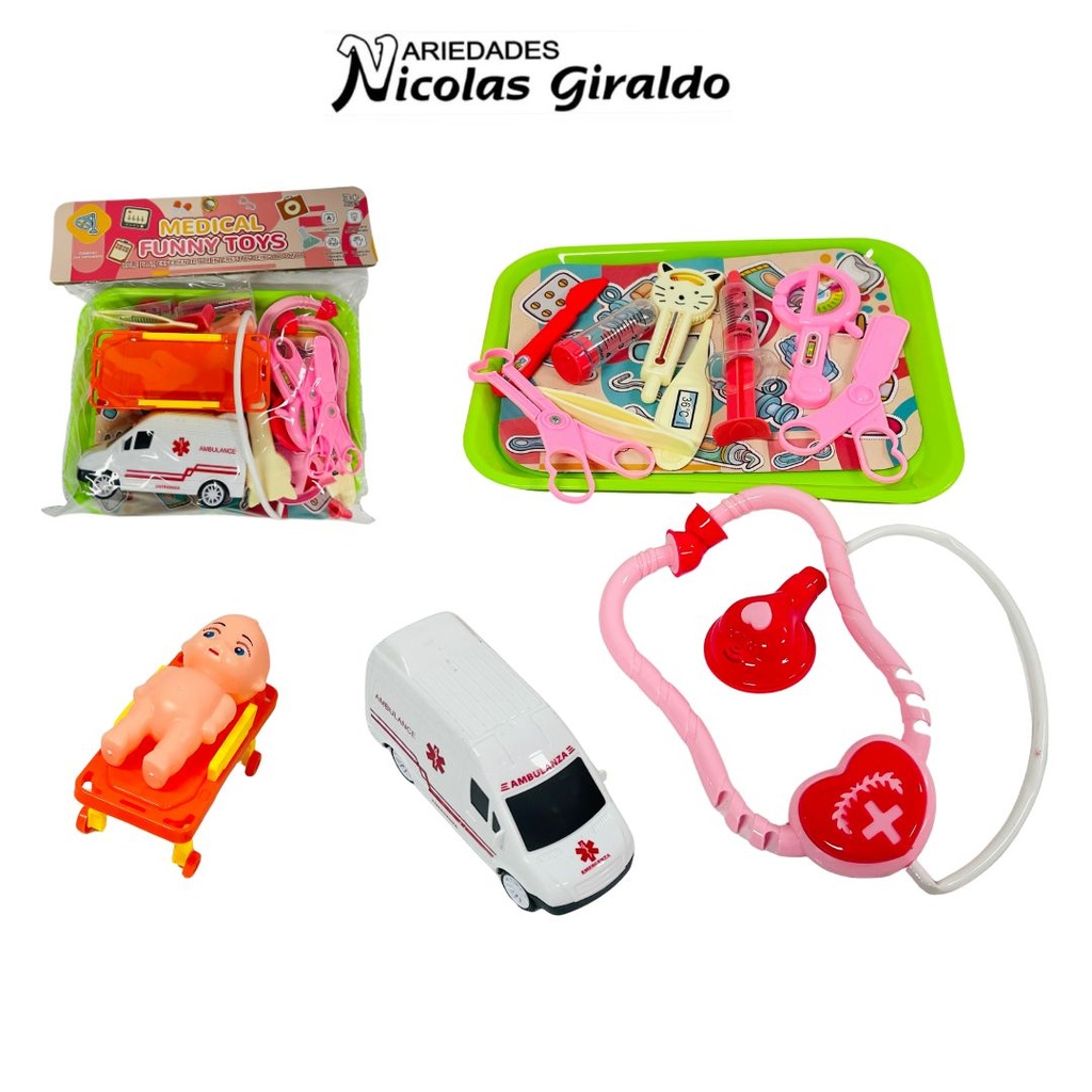 Set doctor bandeja con ambulancia 