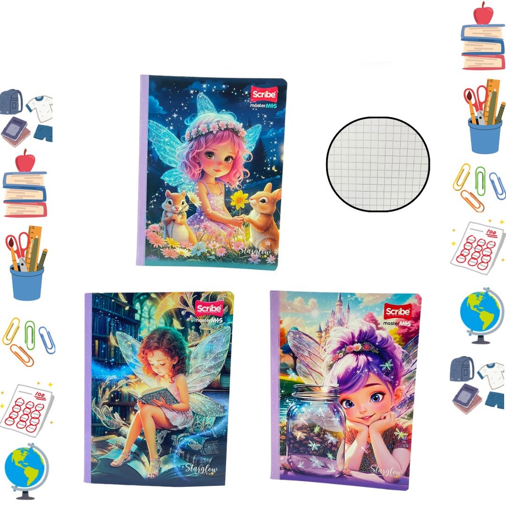 Cuaderno cosido scribe licencia 100H cuadros starglow 