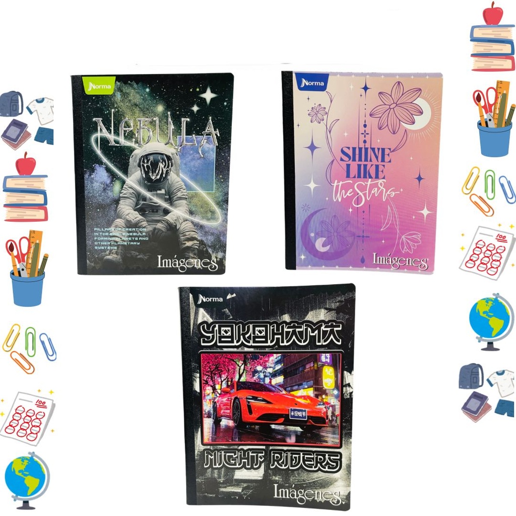 Cuaderno norma cosido economico 100H rayas surtido