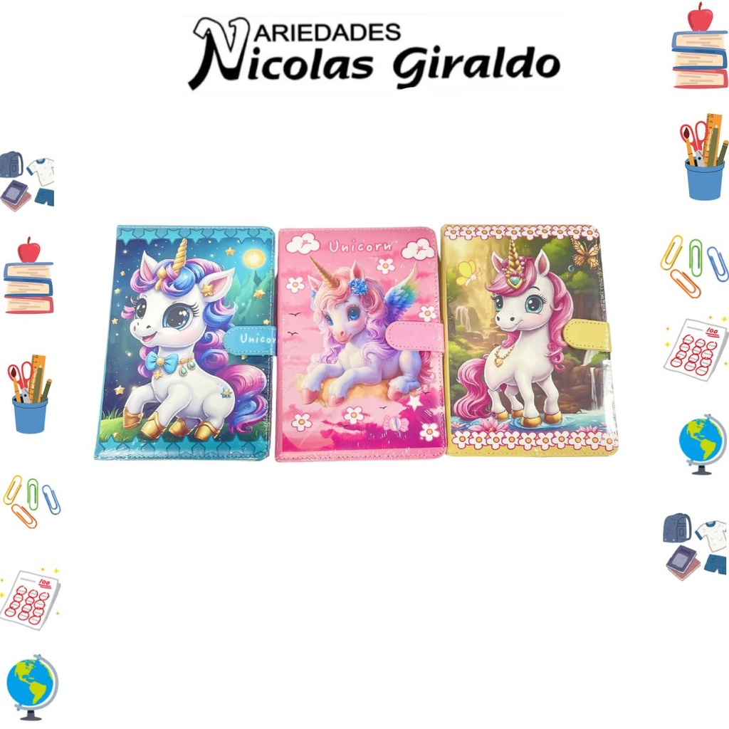 Agenda diseño unicornio  