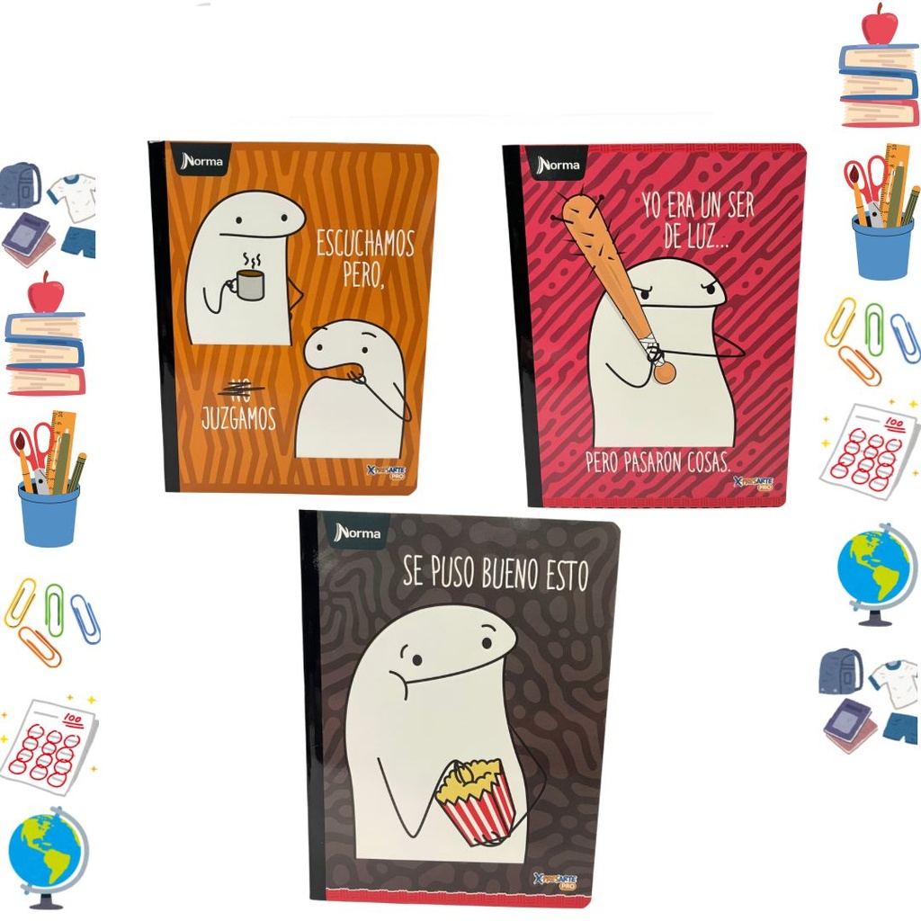 Cuaderno xpresarte cosido licencia 100H cuadro memes 