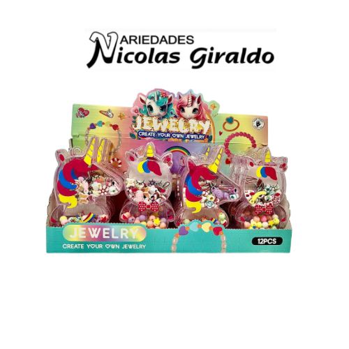 Set niña para hacer manilla estuche fino caja x12 