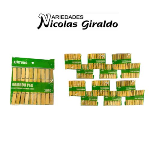 Gancho pinza madera x20  PQT X12