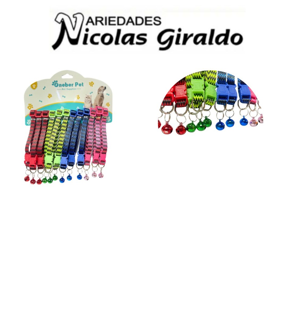 Collar mascota sonajero x12 pequeño  