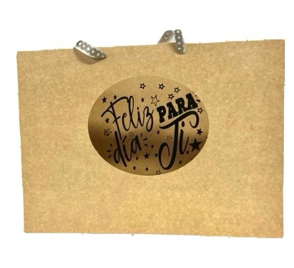 Bolsa regalo cariñito grande horizontal ventana mensaje PQT X6