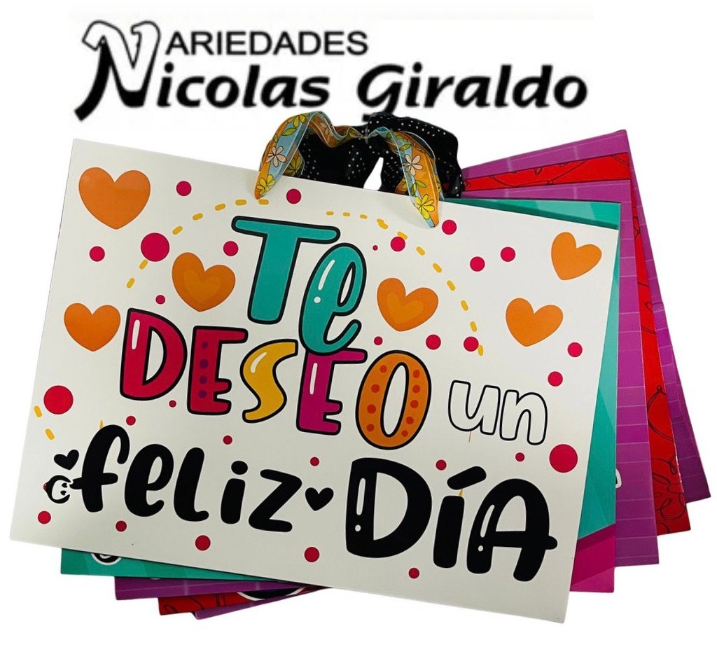 Bolsa regalo cariñito maxi horizontal color PQT X6