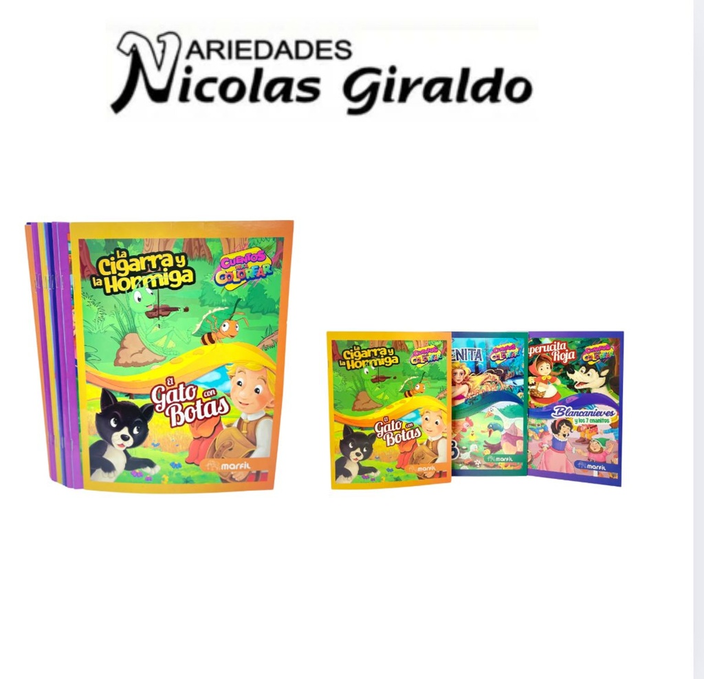 Cuentos clasicos para colorear economicos fama PQT X12