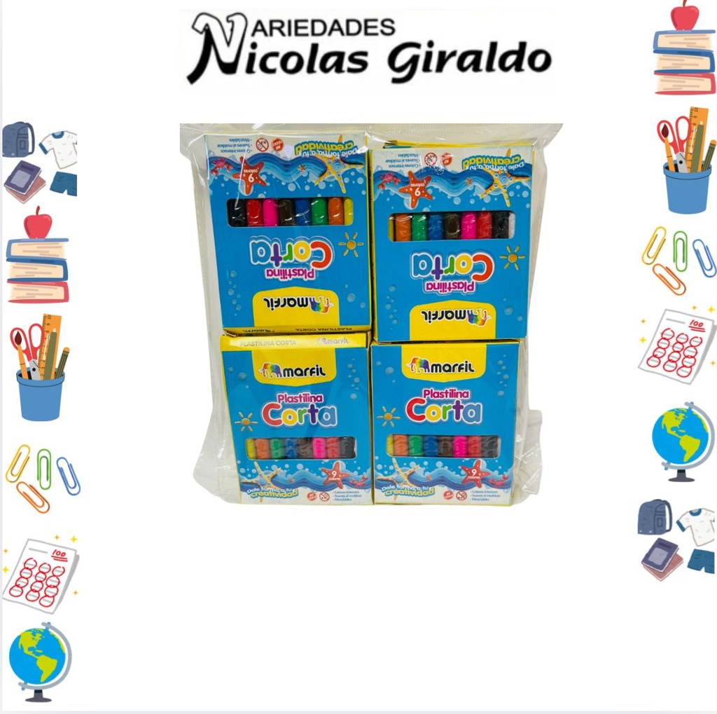 Plastilina marfil corta x 9 PQT X12