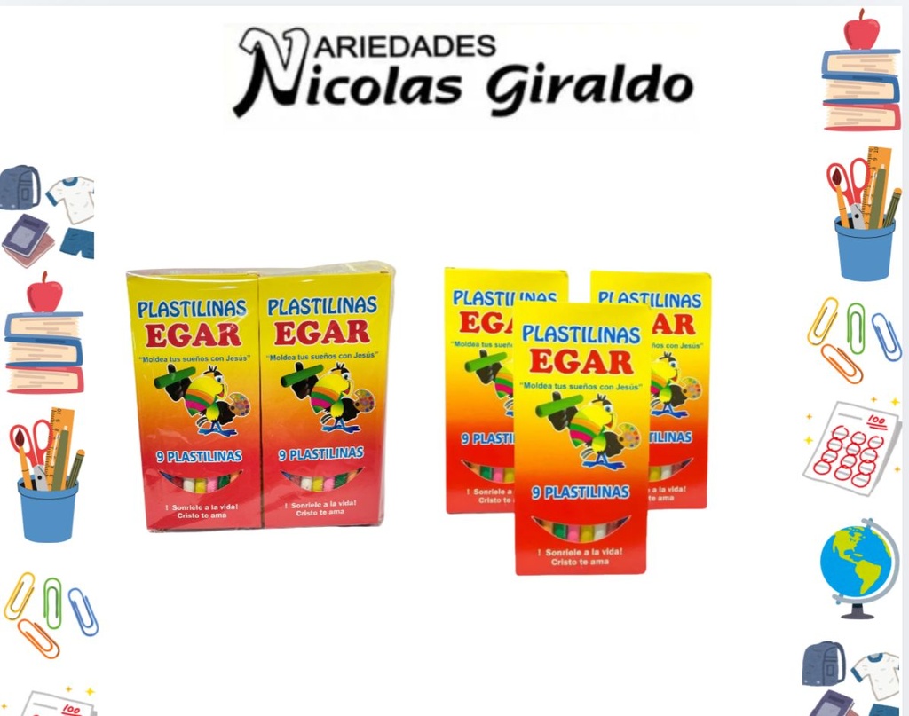 Plastilina egar larga x 9 PQT X12