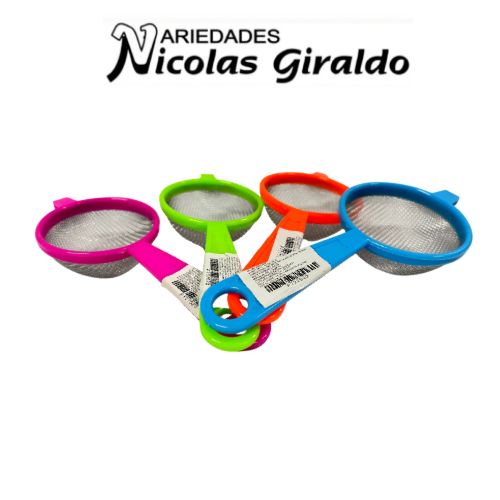 Colador mini fino #8 metal y plastico  