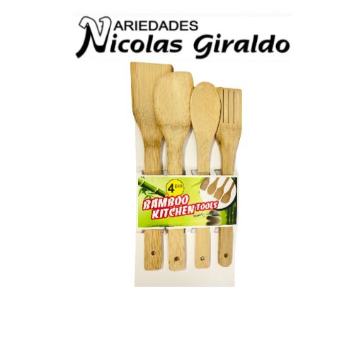 Cuchara bambu x4 