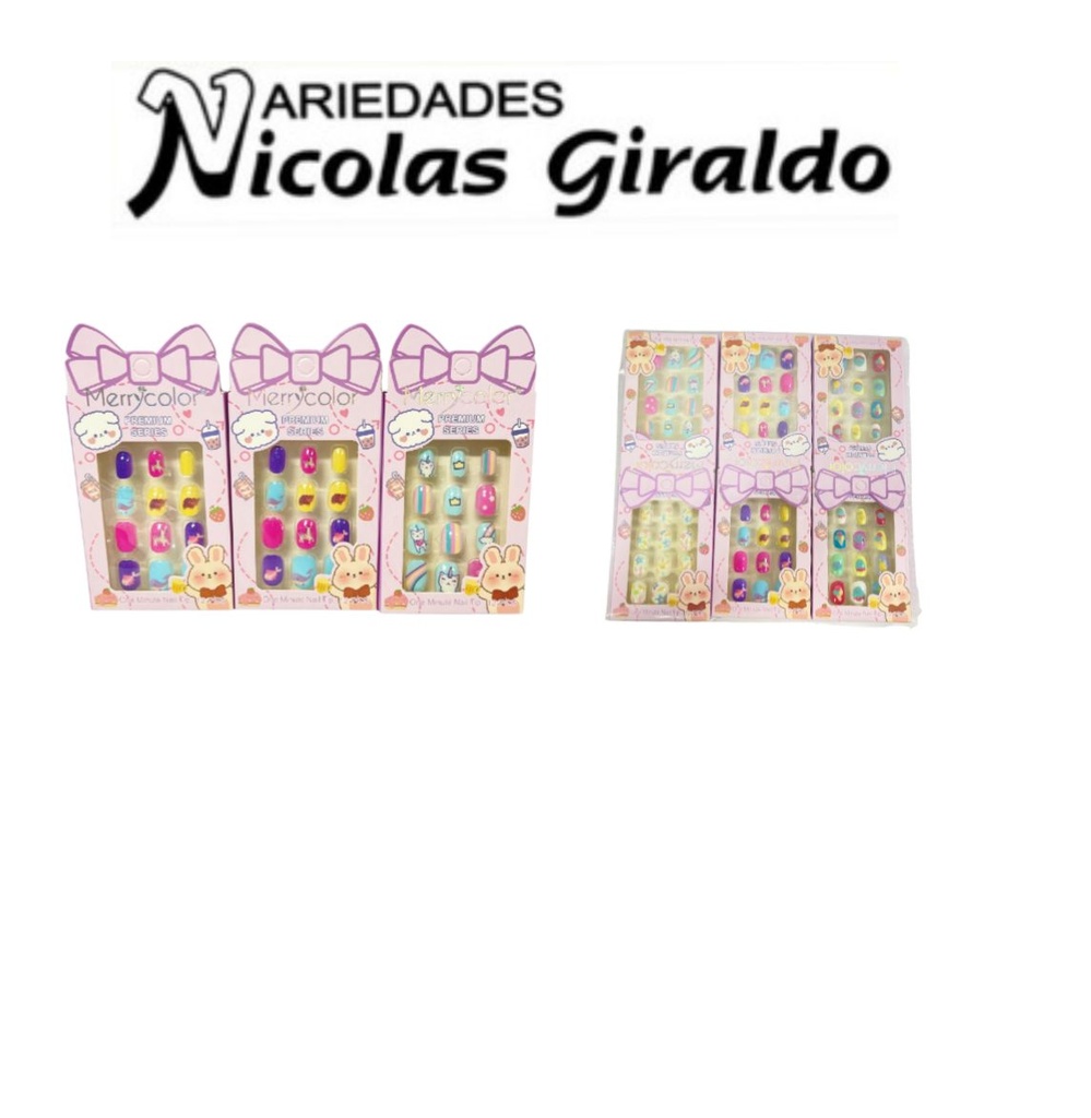 Uñas infantil caja paquete x12 