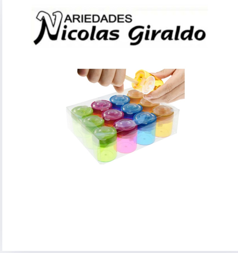 Sacapuntas deposito redondo caja x12 