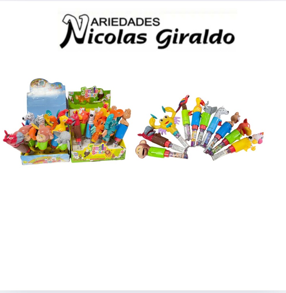 Dulce juguete animales surtidas cj x12