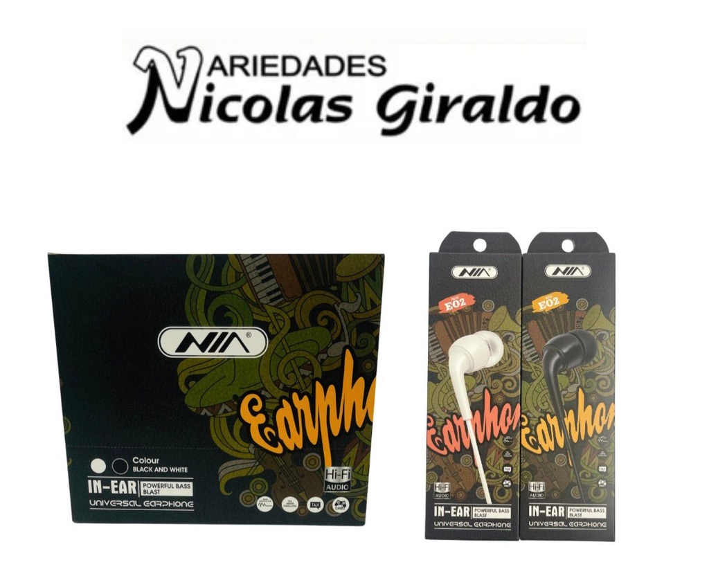 @Audifono caja sencillo nia E02 CAJA X20